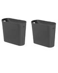 Bathroom Small Trash Can, 3 Gallon Slim Plastic, Set of 2, Black