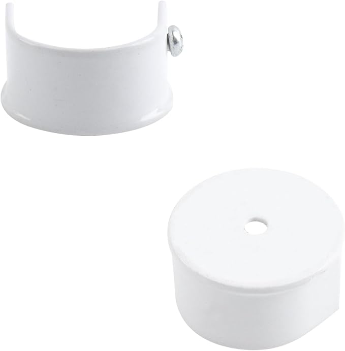 T Tulead U Shape Closet Rod End Supports 1.1-Inch Wardrobe Bracket Aluminum Alloy Shower Rod Holder White, 8PCS with Screws