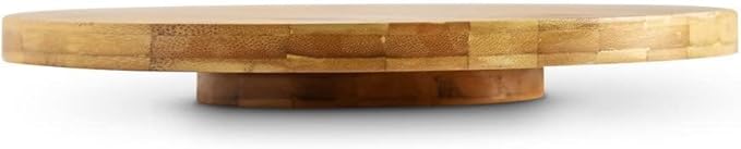 Bamboo Lazy Susan Spinning Turntable for Kitchen Storage and Table (10 inch)