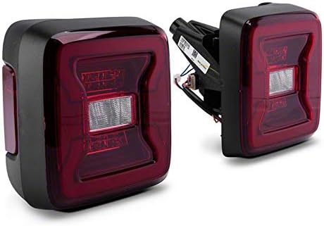 Raxiom LED Tail Lights; Black Housing; Red Lens Compatible for 18-25 Jeep Wrangler JL w/Factory Halogen Tail Lights & w/o Bli
