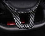 MAXDOOL Carbon Fiber Steering Wheel Cover Sequins Frame Trim Emblem for VW Volkswagen Jetta Passat e-Golf Golf Sportwagen Alltrack Arteon Atlas Tiguan Interior Accessories