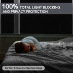 KESPEN Total Blackout Window Film Privacy Static Cling 100% Light Blocking Room Darkening Window Cover Heat Control Anti-UV Glass Sticker Window Tint for Home with Grid Line, 17.5 Inch X 6.5 Feet
