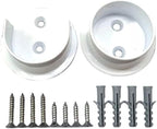 QCAA Solid Brass Extra Heavy Closet Pole Socket Set, 1-1/2 inch, with Stainless Screws, White, 1 Pair, Made in Taiwan