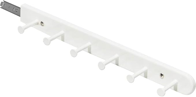 Extendable Sliding Wardrobe Hook Rail with Hardware Pull Out Closet Rod Clothing Hanging Hooks Organizer for Home, Office, Ho