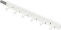Extendable Sliding Wardrobe Hook Rail with Hardware Pull Out Closet Rod Clothing Hanging Hooks Organizer for Home, Office, Ho