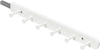 Extendable Sliding Wardrobe Hook Rail with Hardware Pull Out Closet Rod Clothing Hanging Hooks Organizer for Home, Office, Ho