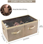 Moteph Shoe Organizer for Closet - Shoe Storage Organizer for Closet Organization with Clear Cover & Adjustable Dividers, Sho