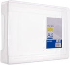 Transparent A4 File Box Plastic Document Organizer Lightweight Storage Folder for Office Home Paper Filing 12.59X9.25X2.51 In