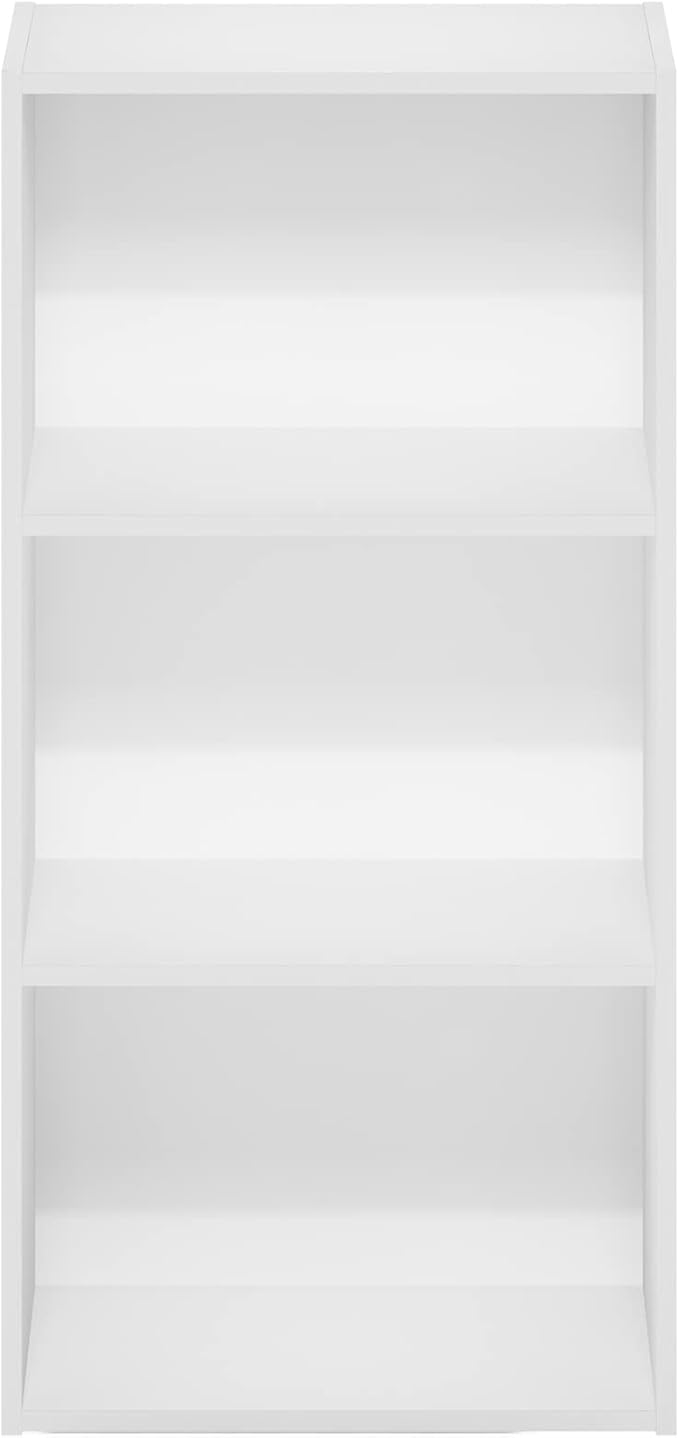 Furinno Luder 3-Tier Open Shelf Bookcase, White