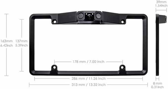 3 in 1 American car License Plate Frame Built-in Backup Camera and Parking Sensor with Water Proof Buzzer Alarm Night Vision 