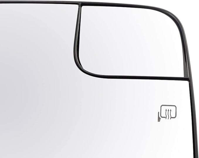 TRQ Passenger Side Heated Spotter Mirror Glass with Backing Plate Compatible with 2012-2017 Ford Expedition, 2012-2014 Lincol