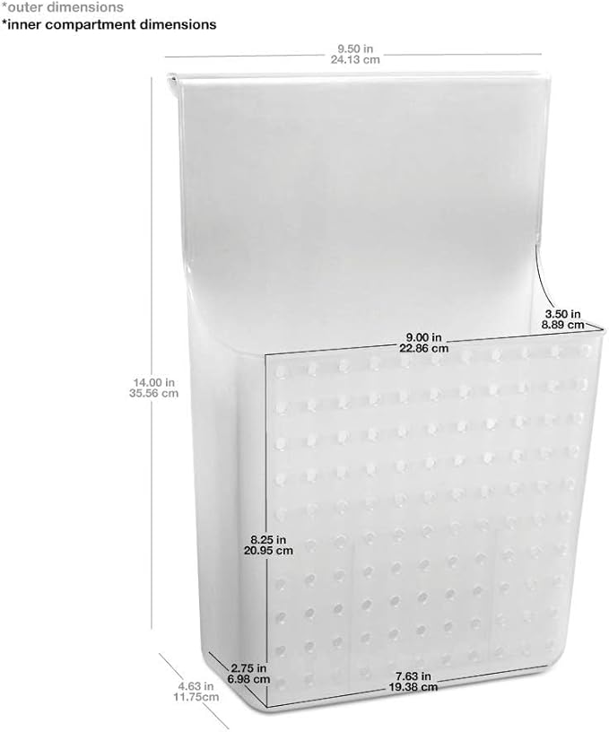 madesmart Over-Door Organizer, Storage for Aluminum Foil, Parchment Paper & Kitchen Wraps, Dual Divided Bins with Soft-Grip O