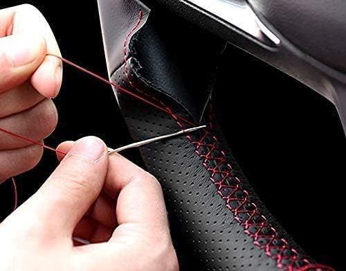 DIY Stitching Carbon Fiber Steering Wheel Cover for Nissan Rogue 2017-2020 / Leaf Kicks 2018-2020 / Altima 2019-2021 / Sentra Versa 2020 2021 15 inches Leather Interior Accessories