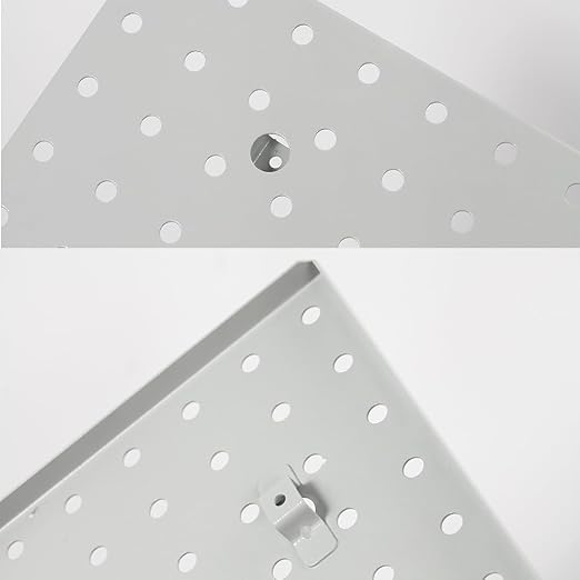 Pegboard Smith 16x16 inch Wall Organizer Pegboard Panels, Gray Metal Pegboard for Tool Storage, Workbench Tools Organization 