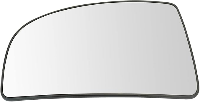 TRQ Passenger Side Lower Mirror Glass Snap On with Backing Plate Compatible with 2015-2019 Ford Transit-150, Transit-250, Tra