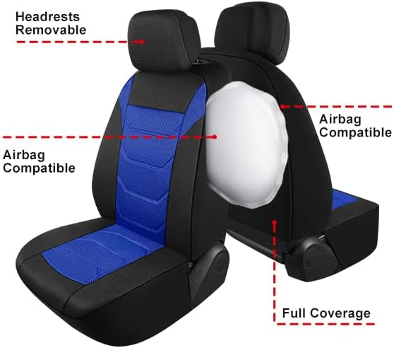 3D Air Mesh Car Seat Cover Full Set Washable and Breathable Premium Cloth Automotive Vehicle Seat Covers for Cars Interior, U