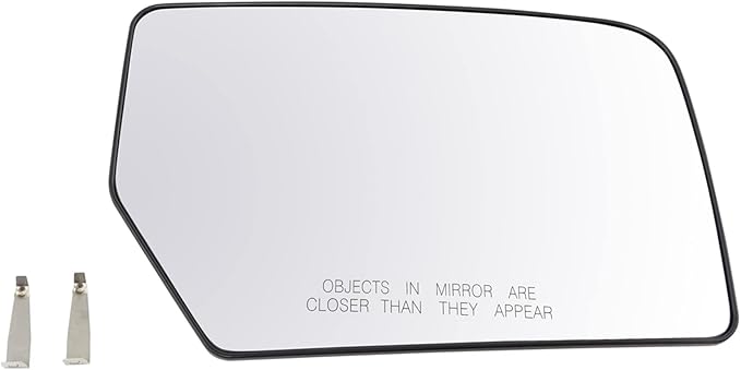 TRQ Passenger Side Mirror Glass with Backing Plate Convex Clear Compatible with 2007-2014 Ford Expedition FO1325110