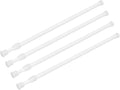 4 Pack Tension Curtain Rod 28-48 Inch, Small Short Adjustable Extendable Spring Loaded Rods for Windows Cabinet Blinds Closet
