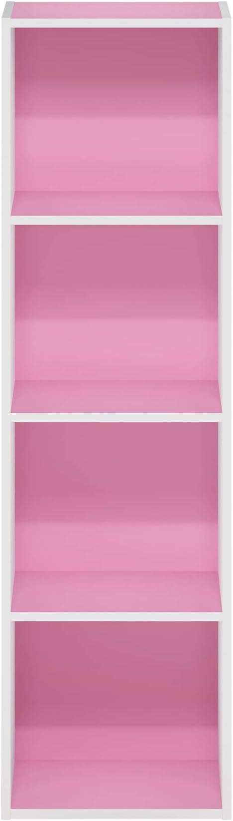 Furinno PASIR Book Shelf, 4-Tier Modern Bookshelf, Open Shelves Bookcase 9 x 12 x 42, Easy Assembly, for Living Room, Bedroom