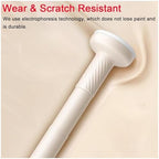 Adjustable Closet Rods - No Drilling Clothes Rail for Windows & Bathroom - Extendable White Wardrobe Rail (11.75" - 19.75") -