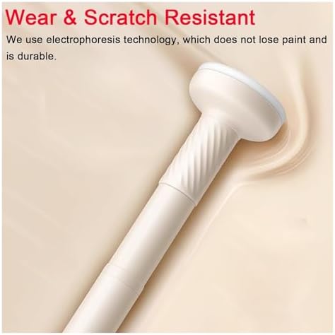 Adjustable Closet Rods - No Drilling Clothes Rail for Windows & Bathroom - Extendable White Wardrobe Rail (11.75" - 19.75") -