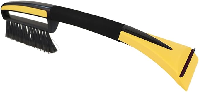 Snow Brush with Ice Scrapers for Car Windshield, Car Brush with Foam Grip, Winter Accessories, Wider Snow Scraper for Window, SUVs, Cars, Detachable Snow Removal Tool, Scratch-Free (Yellow)