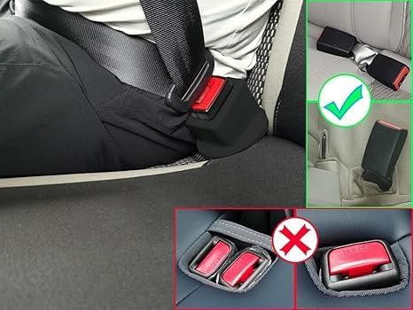 Seat Belt Buckle Holder – Easy Access to The Buckles of Rear Seats - Plug The Seat Belt in with Only One Hand – Friendly to Kids, and Passengers with Special Needs (Black x2)