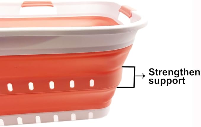 SAMMART 42L (11 gallon) Collapsible Plastic Laundry Basket - Foldable Pop Up Storage Container/Organizer - Space Saving Hampe
