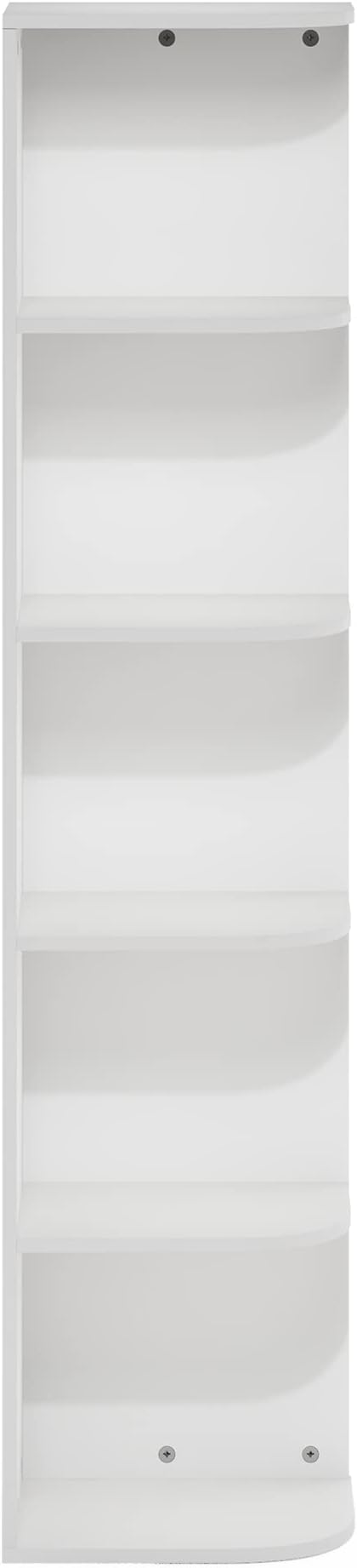 Furinno PASIR Book Shelf, 5-Tier Corner Bookshelf with Open Shelf, Standing Bookcase, 9.3 x 12 x 51.7, for Organization and S
