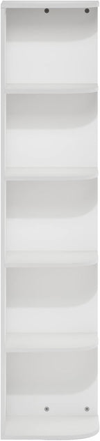 Furinno PASIR Book Shelf, 5-Tier Corner Bookshelf with Open Shelf, Standing Bookcase, 9.3 x 12 x 51.7, for Organization and S