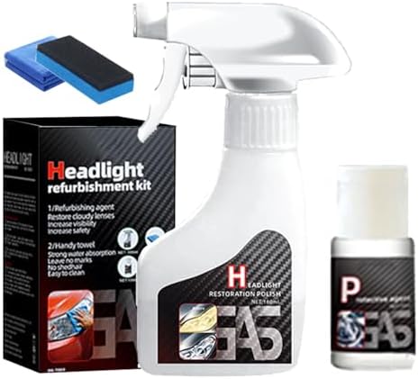 Headlight Restoration Kit, Headlight Cleaner, Head Light Restoring Kit,Automotive Headlamp Restoration Fluid (1 Set)