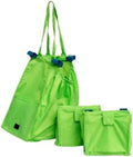 Handy Sandy 3-Pack Reusable Grocery Cart Bags – Foldable Shopping Organizers with Universal Cart Clips, PE Board Base