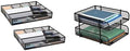 Mind Reader Drawer, Set of 2 Drawer Organizers & 2x Stackable Paper Tray File Storage, Office, Metal Mesh Black