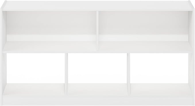Furinno DALY Book Shelf, 5-Cube Bookshelf, Horizontal Cube Storage Organizer Bookcase, 10.9 x 47.2 x 23.6, for Living Room, B