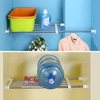 Hershii Expandable Closet Tension Shelf Rod Adjustable Storage Rack Heavy Duty DIY Organizer Divider for Wardrobe Cupboard Ki