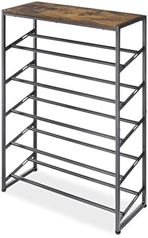 Whitmor Modern Industrial 5-Tier Shoe Rack, Black