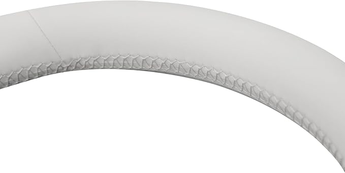 MEWANT Hand Stitched White Leather Steering Wheel Cover for Tesla Model 3/Y Accessories