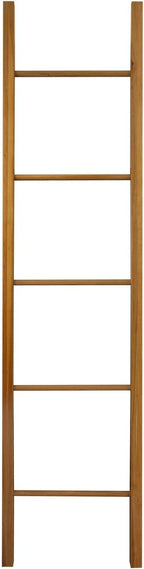 Solid Wood Decorative Ladder - Leaning Blanket Rack for Home Decor Cherry