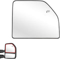 Senzeal Passenger Side Heated Upper Mirror Glass Replacement for Ford F150 2015-2020 Ford F250 F350 F450 F550 2017-2022 Tow Mirror FL3Z17K707G (Right Side)