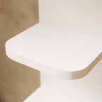7 Tier Wall Shelf Unit White Floating Shelves for Wall, Decorative Lack Shelf for Storage Curved Edges, Tall Vertical Display