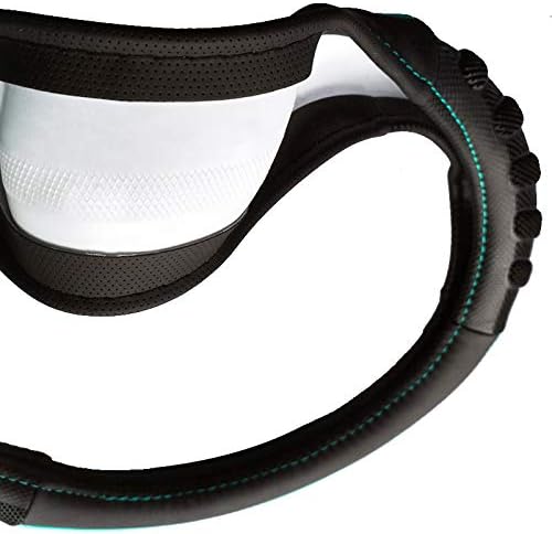 Flying Banner car Steering Wheel Cover Faux Leather Massage Universal fit 3D Honeycomb Hole Anti-Slip Sporty 15 Inches (Mint 