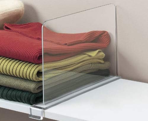 CY craft Shelf Dividers for Closets, Clear Acrylic Shelf Divider for Wood Shelves and Clothes Organizer/Purses Separators Per
