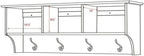 Prepac 48" Contemporary Wall Mounted Coat Rack, Coat Hooks Wall Mount with 3 Shelves, Ideal for Hallway or Entryway Storage S