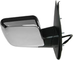 TRQ 2 Piece Driver and Passenger Side Mirror Assembly Set Electric Adjustment Heated No Memory Puddle Light Chrome Compatible