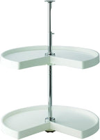 KV Lazy Susan Kidney Shaped 2 Polymer Shelves 24" (Set) White