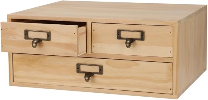 Wooden Storage Box Apothecary Drawers Vintage Wooden Box Wood Desktop Organizer Countertop Drawers Library Card Catalog Cabin