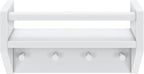 Max & Lily Wall Shelf with Pegs, 16 Inch Floating Bookshelf for Kids Room, Solid Wood Wall-Mounted Storage Shelf with Hooks f
