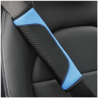 2 Pack Seat Belt Shoulder Pads for Chevy Camaro 2016-2024, Carbon Fiber Texture Strap Cover Breathable Interior Protection Cushion Accessories Kit,Blue
