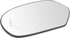 TRQ Driver Side Mirror Glass Heated Convex Turn Signal with Backing Plate For Factory Equipped Mirrors Compatible with 08-13 