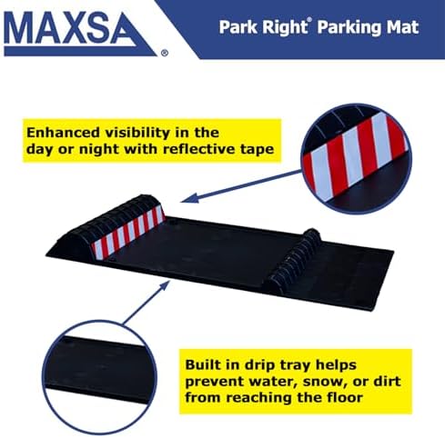 Maxsa 37358 Park Right 21.5" x 11" x 2" Parking Mat, Black